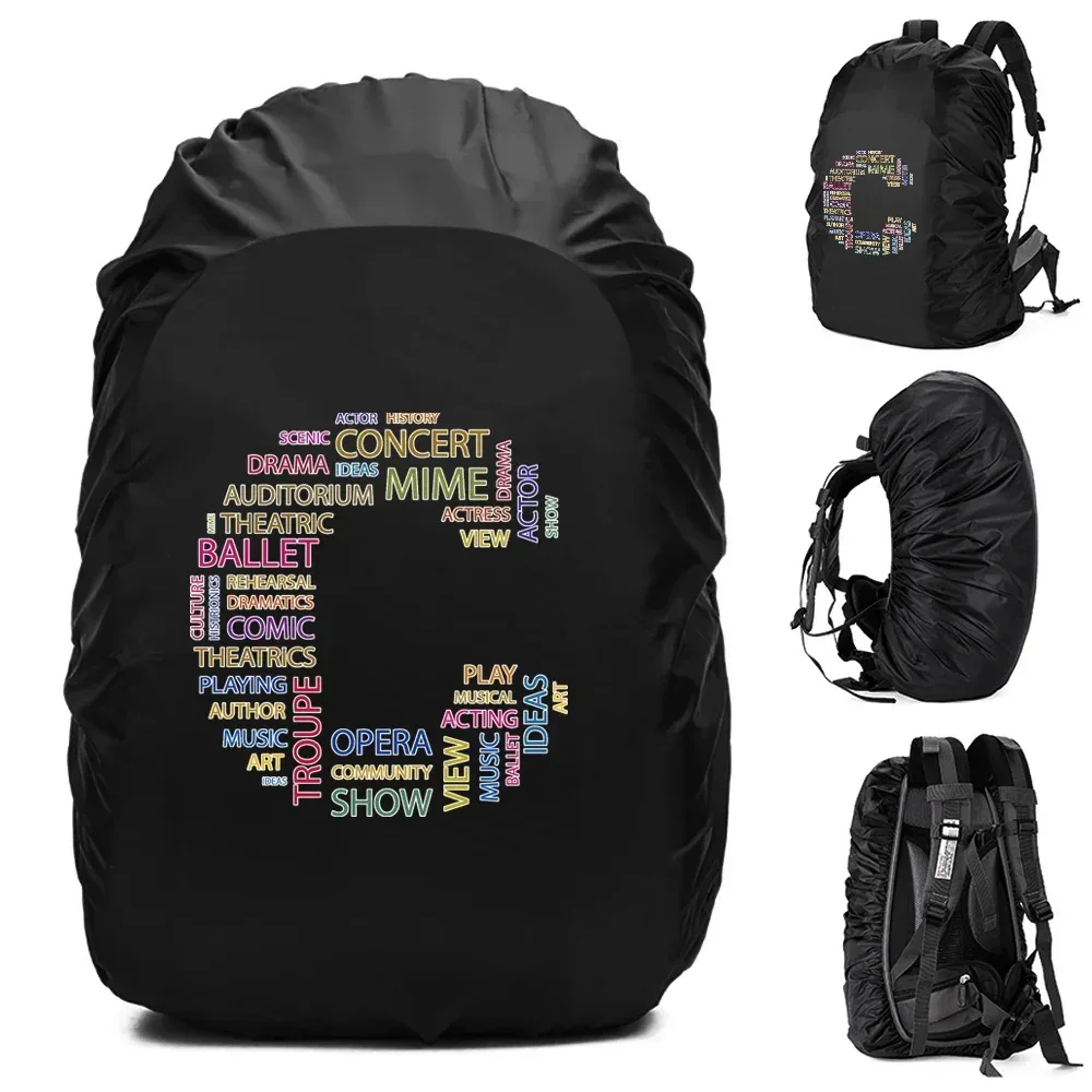 sac à dos imperméable pour homme, housse de pluie, camping en plein air, randonnée, escalade, sac à dos anti-poussière, texte imprimé, 20-70 l