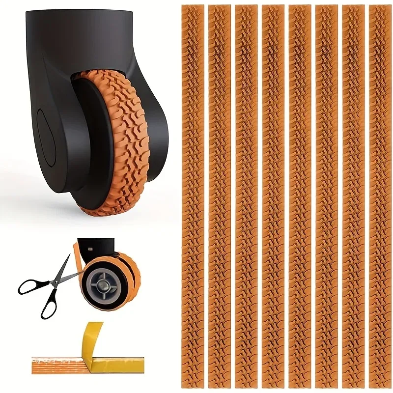 4 pièces de rechange pour roues de chariot, couvre-roues silencieux auto-adhésifs en silicone, anneau de protection en caoutchouc pour roues de valise de voyage