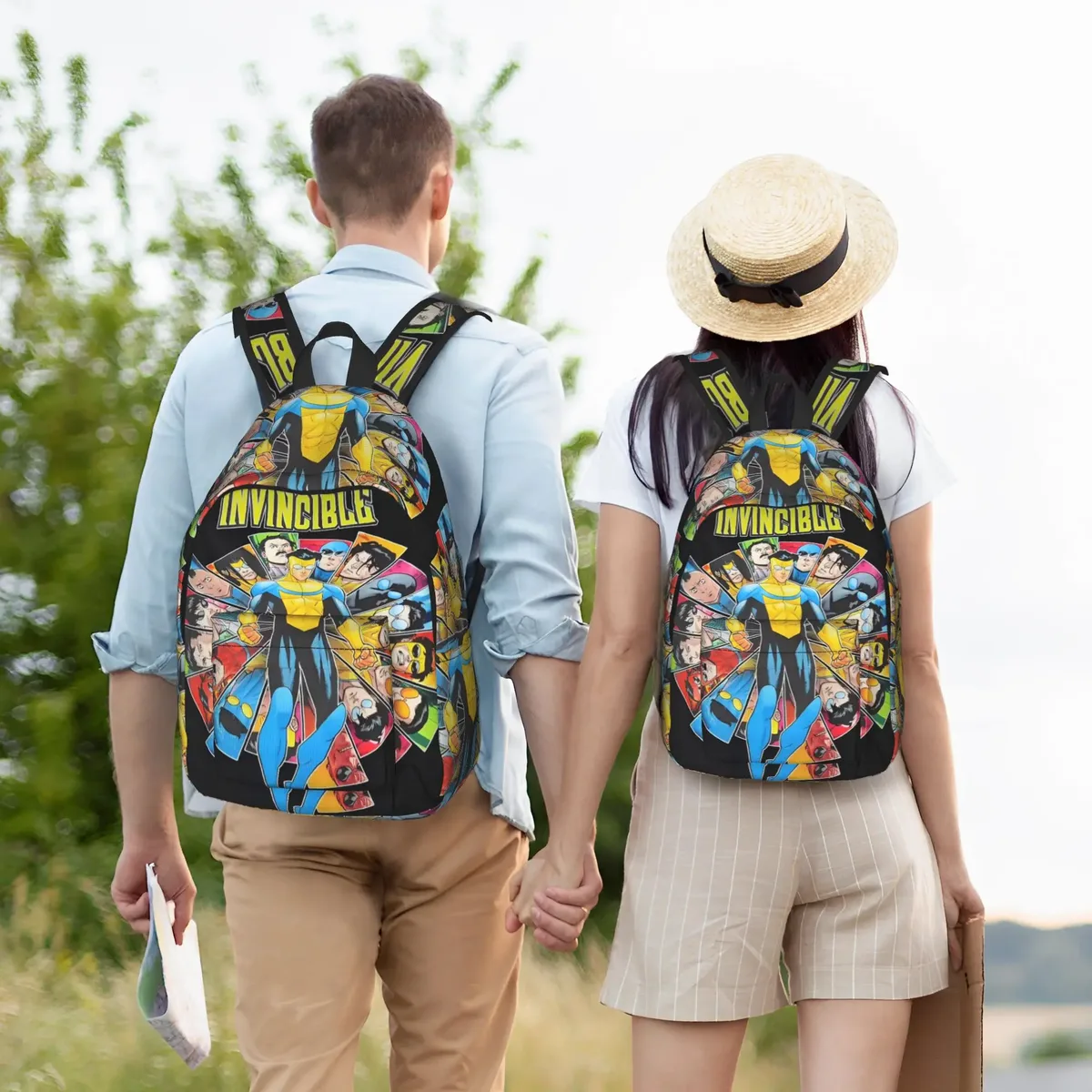 sac à dos invincibles comic fashion pour hommes et femmes, sac à bandoulière pour ordinateur portable, pour le sport, la randonnée, les voyages