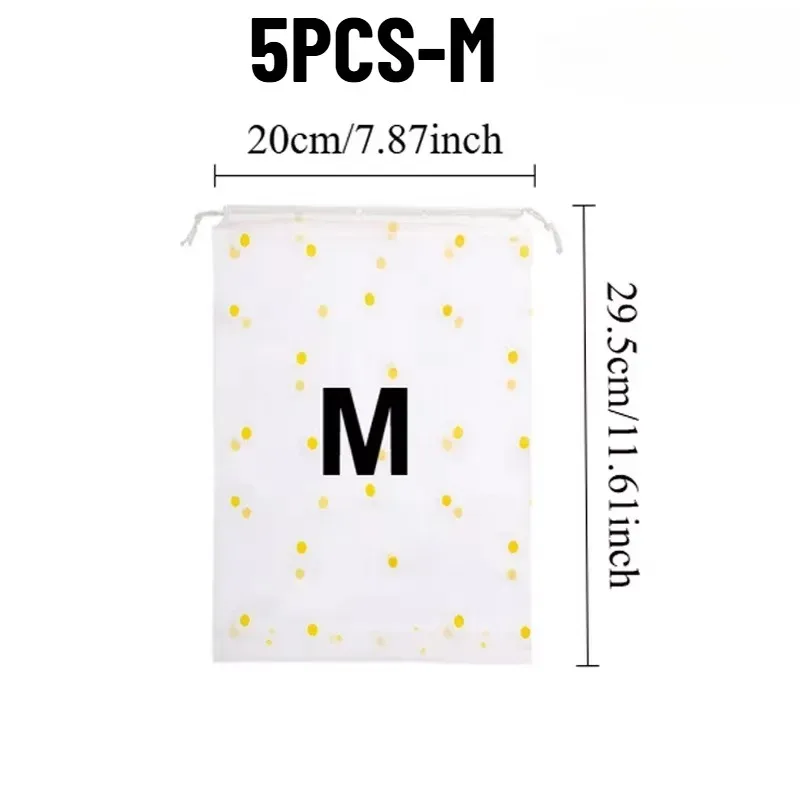 sac en plastique imprimé marguerite, blanc transparent, pliable, sac de voyage imprimé marguerite, adapté au rangement des serviettes, fournitures de voyage, 5/10 pièces