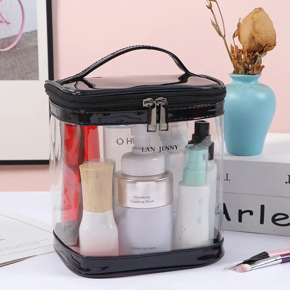 trousse de maquillage transparente de qualité supérieure, pochette cosmétique transparente pour voyage ou usage quotidien, sac de plage étanche pour protection solaire, soins de la peau
