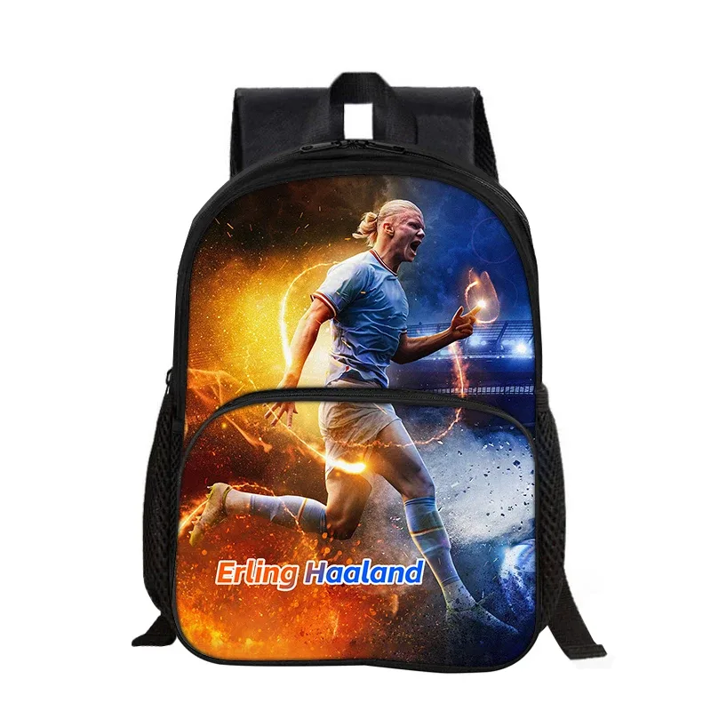 sac à dos haaland avec poche avant pour étudiants et enfants, sac d'école pour star du football, sac de sport, sac de voyage de grande capacité