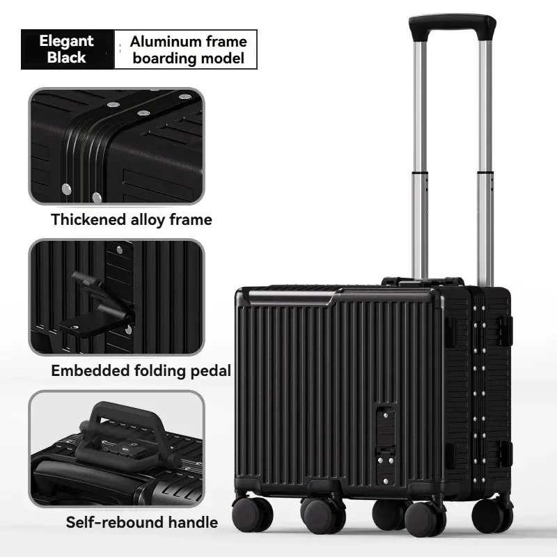 mini valise de voyage de 20 pouces, boîte à cadre en aluminium, organisateur de bagages, étui de conduite pour enfants, petite boîte de mot de passe, mallette d'embarquement à main