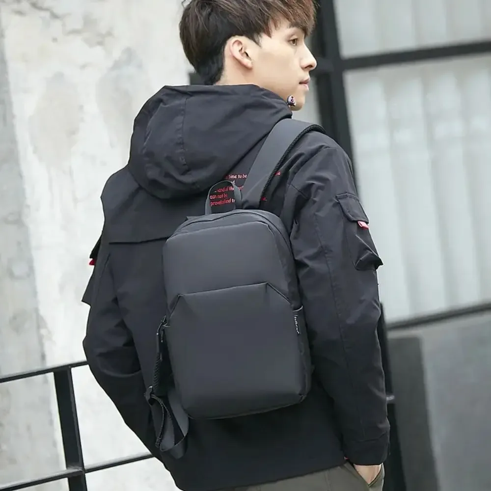 mini sac à dos oxford pour hommes, couleur unie, imperméable, petit sac d'école à bandoulière, léger, résistant à l'usure, sacs à dos de voyage pour hommes