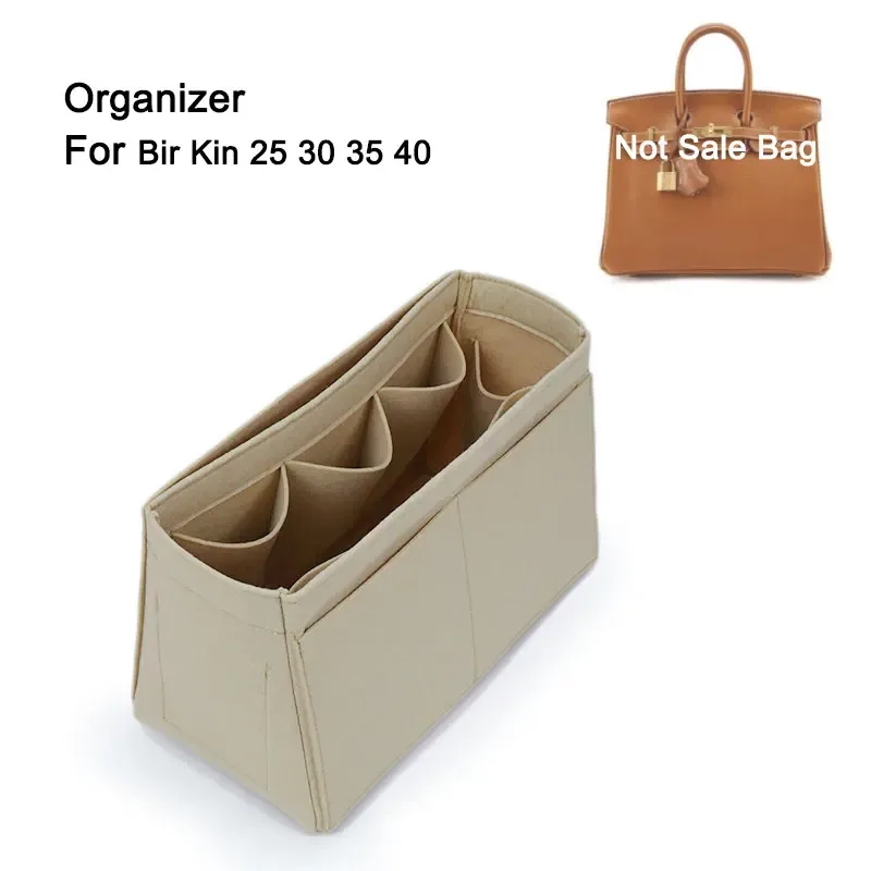 Organisateur d'insertion adapté pour H Birkins 25 30 35 40, sac à main intérieur fourre-tout de maquillage, sac à main pour femmes, fourre-tout façonnant