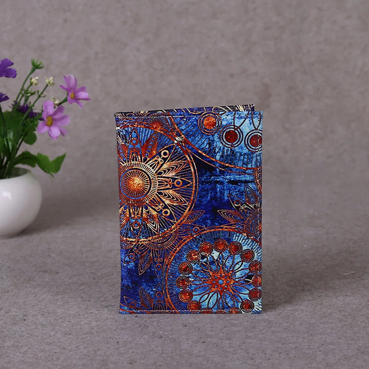 cadenas serrure tsa motif fleur couverture cuir voyage protection passeport accessoire balluchon cuir imprimé bleu floral transport document travail