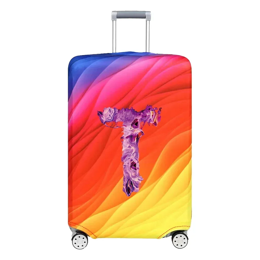 juste de bagage de voyage, housse de protection, motif de lettre de peinture, tissu de commande anti-poussière, étui à bagages, 18-32 po