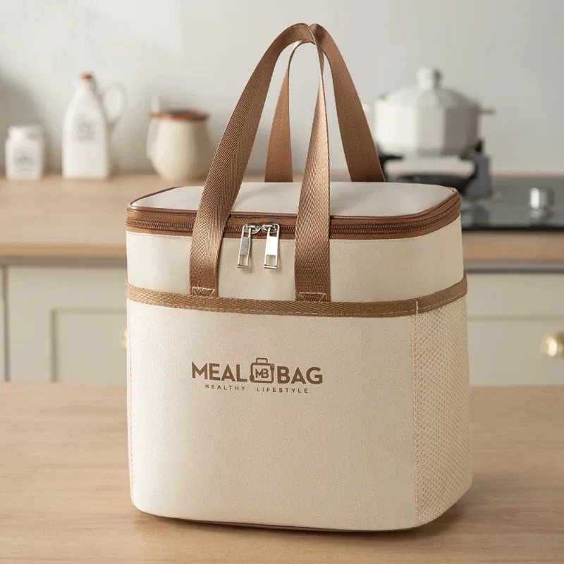 sac isotherme oxford en aluminium pour boîte à lunch, sac de rangement imperméable et résistant à l'huile, sac isotherme pour étudiants, sac fourre-tout de grande capacité