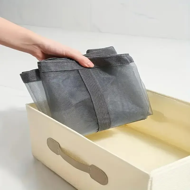 panier à linge en maille de nylon, sac de rangement pliable pour vêtements sales, adapté à la chambre à coucher et à la salle de bains, panier à linge portable indépendant