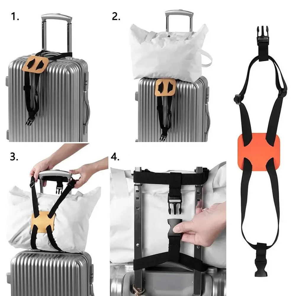 ceinture transport fixation sac valise nylon noir attachement boucle métal argenté voyage usage travail déplacement transversal ajustement