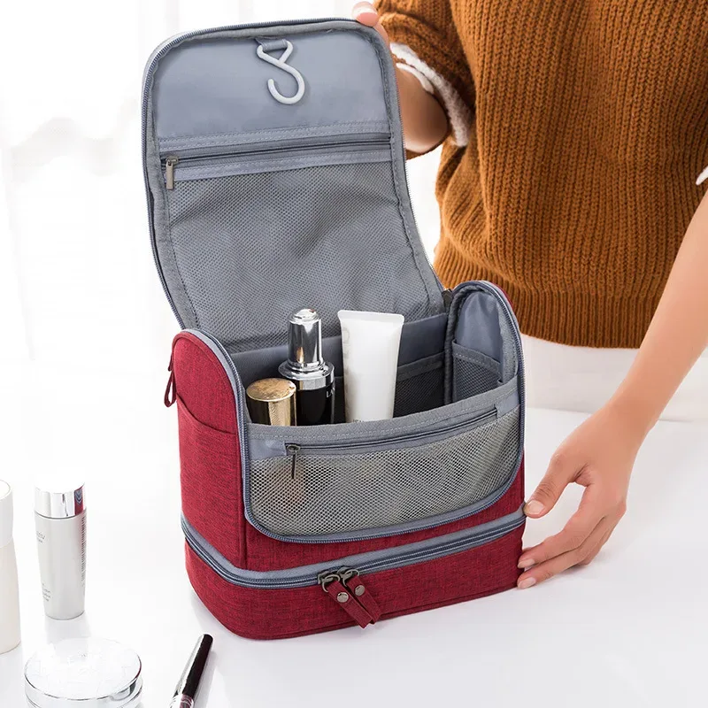 trousse de toilette suspendue à séparation sèche et humide, trousse de maquillage de voyage, sac de rangement de cosmétiques, trousse de maquillage, grand sac de maquillage