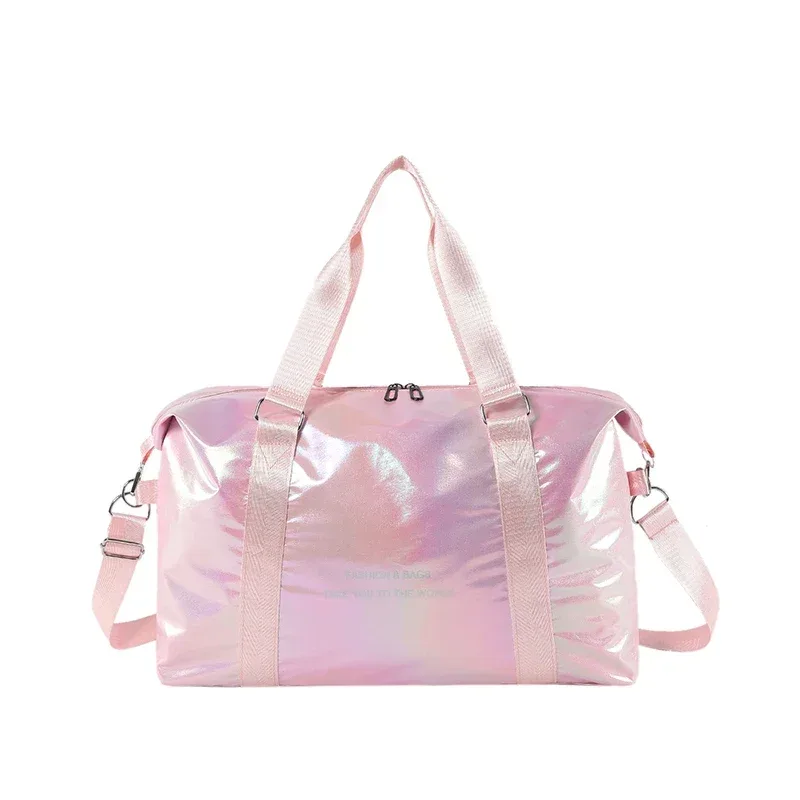 sac de voyage en nylon avec fermeture éclair symphonie nacrée pour jeunes, sac de sport de grande capacité avec lettres imprimées, offre spéciale, 2026