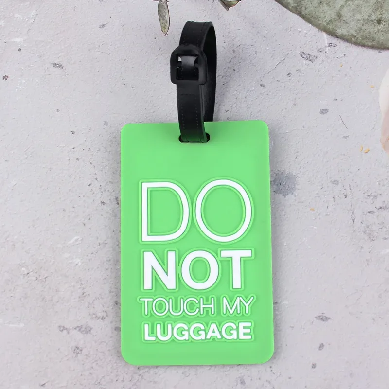 accessoires de voyage : étiquette de bagage en pvc, motif dessin animé mignon, avec emplacement pour nom, id, adresse et carte d'embarquement