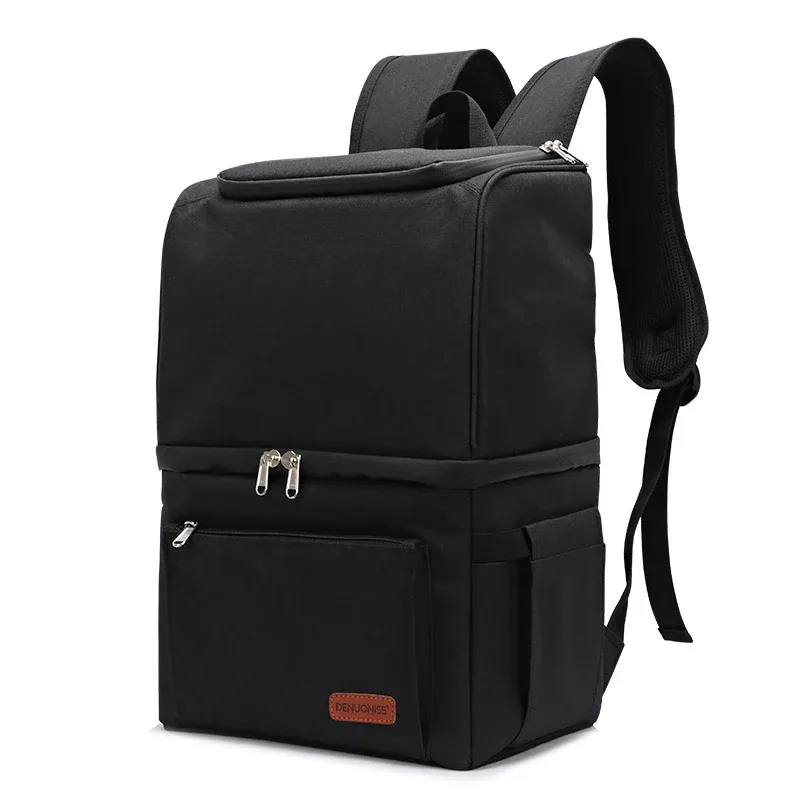 grand sac à dos isotherme doux double couche, sacs isothermes thermiques, réfrigérateur alimentaire, glace, bière, vin, sac de pique-nique, étui alimentaire, accessoires