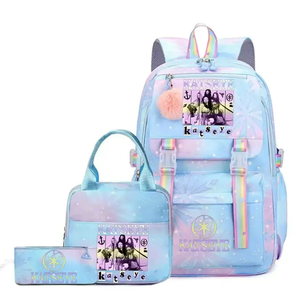 sac dos toile tissu doux motifs graphiques bandes arc ciel poignées rétractables sangles coussin air grande capacité unisexe voyage école