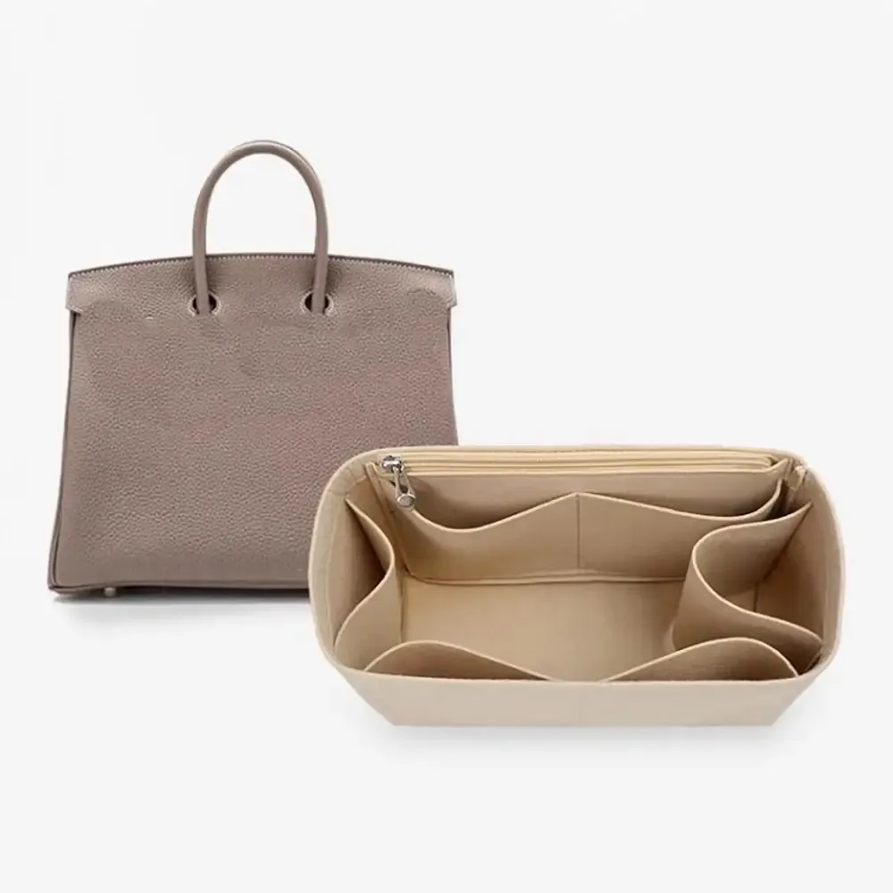 sac à main en feutre simple, sac de rangement, support de sac, doublure de sac portable, multi-poches, sac interne de voyage pour birkin25/30/35