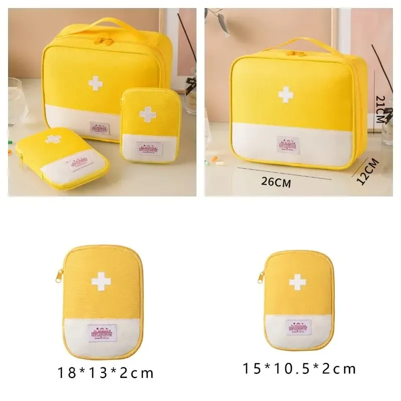 sac de rangement médical portable 3 pièces/ensemble, kit de premiers secours d'urgence pour camping, organisateur, étui à pilules de voyage en plein air à domicile