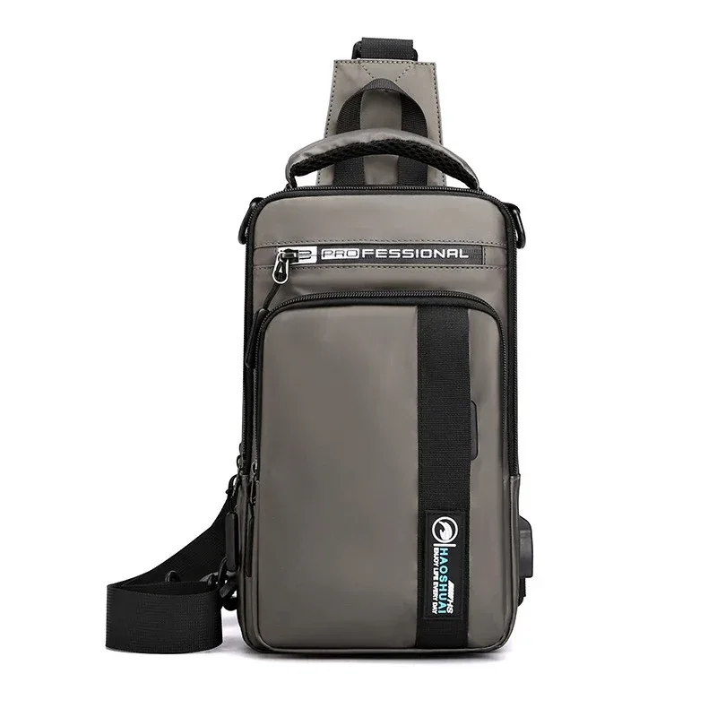 petit sac à dos poitrine sac à bandoulière pour hommes avec port de chargement usb voyage mâle nylon fronde messager sac à dos sacs à bandoulière