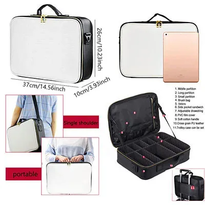 sac à cosmétiques professionnel pour femmes, trousse de maquillage de voyage en cuir, outil de beauté de grande capacité, brosse de maquillage, boîte de maquillage d'artiste
