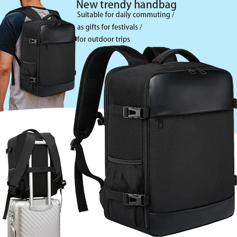 sac à dos de voyage d'affaires pour hommes, grande capacité, sac étanche pour ordinateur portable, multifonctionnel, antivol, sac à livres pour collège et école, noir