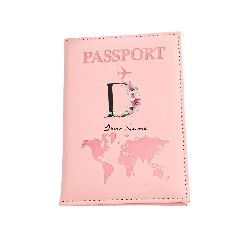 étui de passeport personnalisé, cadeau de voyage personnalisé avec nom/texte pour hommes, femmes, voyageurs - portefeuille porte-passeport léger et à fermeture ouverte