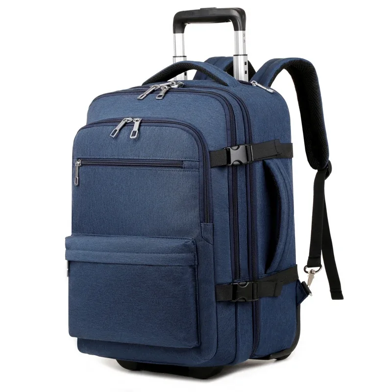 sac à dos roulant bagage à main, sac à dos de voyage pour ordinateur portable avec roulettes pour hommes femmes, sac à dos à roulettes résistant à l'eau