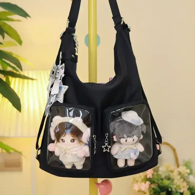 nouveau sac à bandoulière grande capacité pour femme, style preppy, sac à dos décontracté, esthétique y2k, sac ita tendance pour les trajets quotidiens