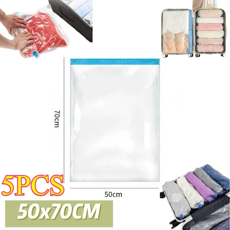 sacs de rangement de voyage compressibles pour économiser de l'espace, accessoires de voyage, sac de compression pour l'emballage et les vêtements, pas besoin de pompe ni de vide.