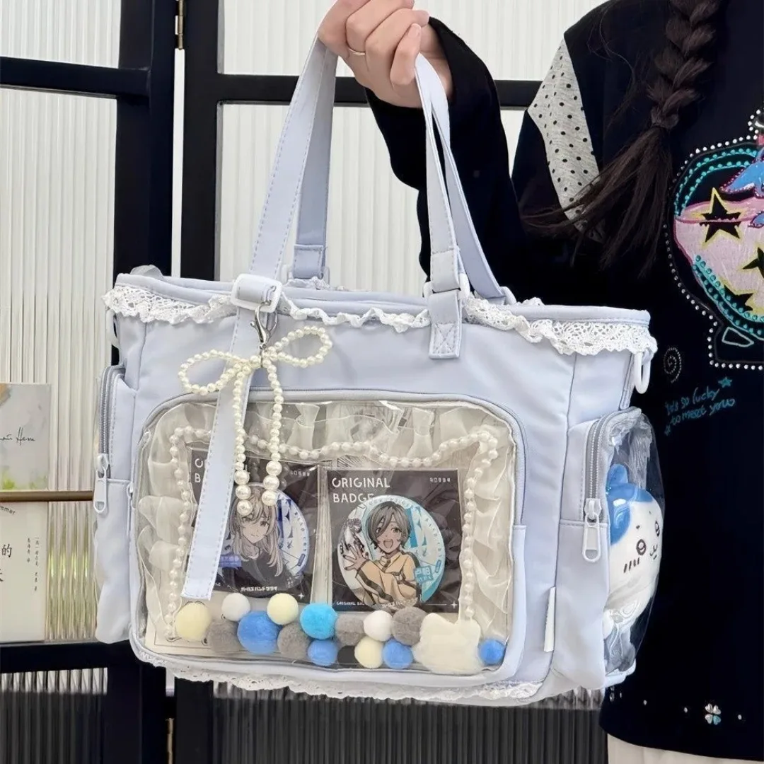 sac à bandoulière kawaii transparent, sac à poupée transparent, sac itabag, sac fourre-tout anime pour les voyages, les sorties décontractées et le shopping