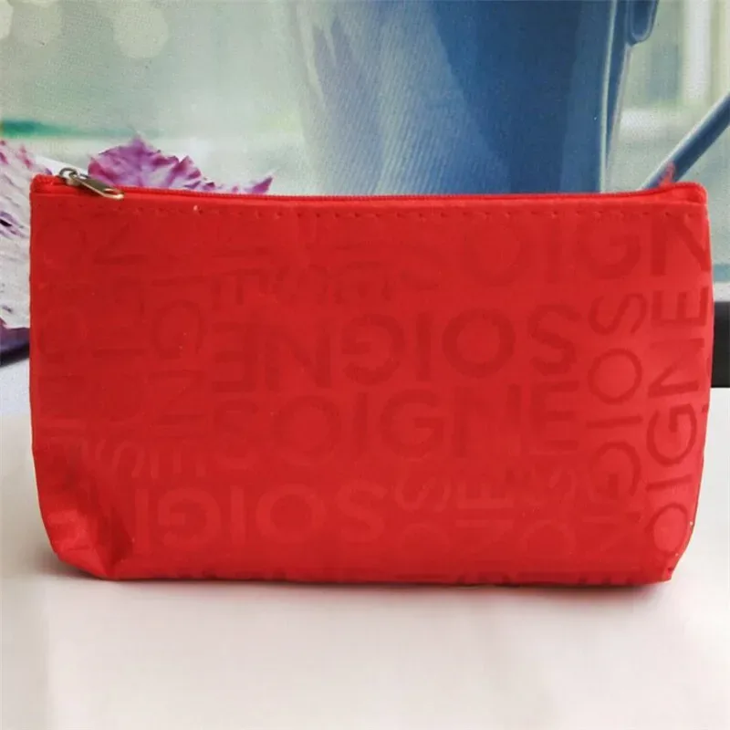 femmes sac cosmétique portable mignon multifonction beauté fermeture éclair voyage lettre sacs de maquillage pochette organisateur de toilette support de toilette