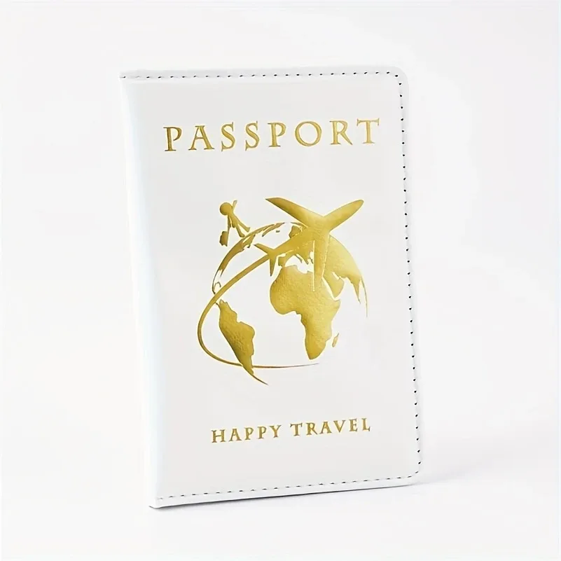 1 porte-passeport haut de gamme – portefeuille de voyage compact et pliable avec motif carte du monde pour carte de vaccination et carte d'identité