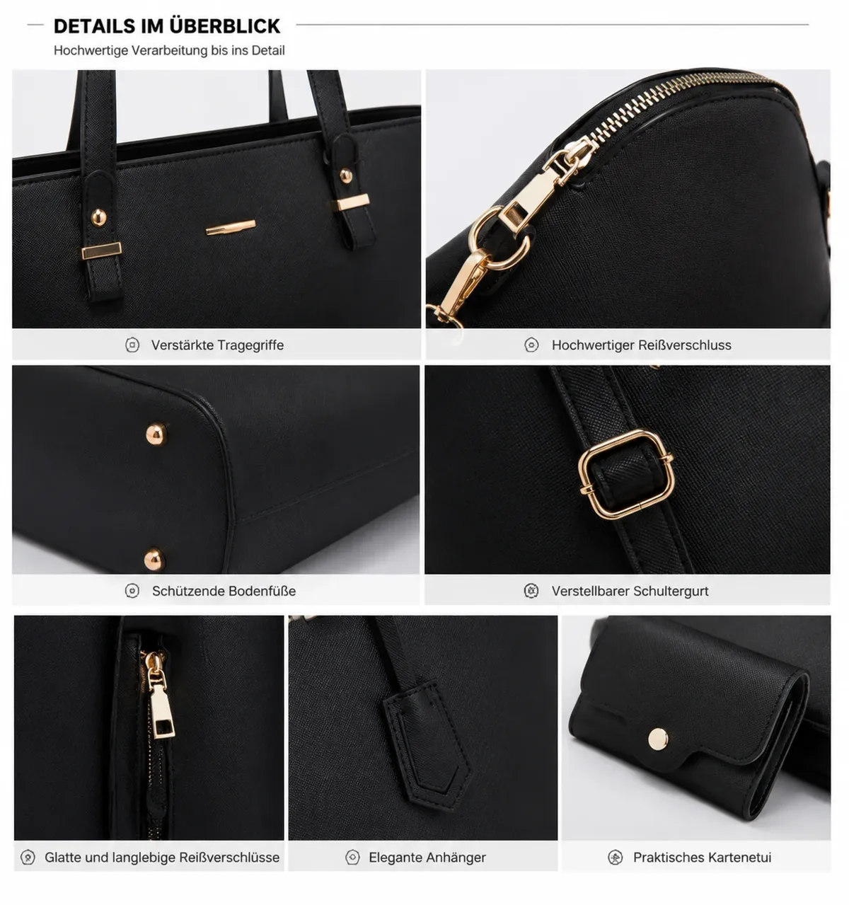 ensemble de 4 sacs à main pour femmes, sac à main en similicuir tendance, sac à bandoulière grande capacité, ensemble de sacs à main avec porte-cartes, pochette élégante, sac fourre-tout pour femmes, pour le quotidien, le bureau, le shopping, les voyages, cadeau