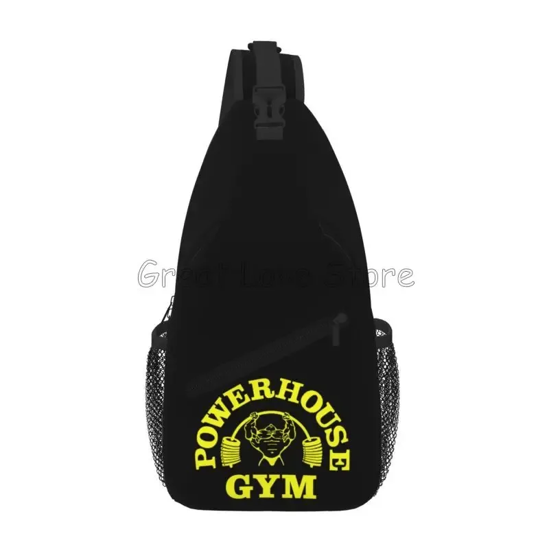 powerhouse gym sac à bandoulière noir unisexe quotidien épaule bandoulière poitrine sac à dos sac à dos portable pour voyage randonnée cyclisme camping