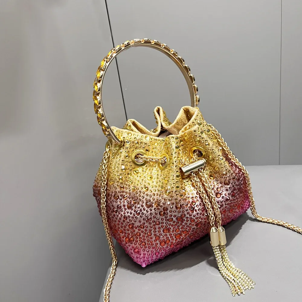poignée strass pochette de soirée sacs à main et sac à main de luxe sac à bandoulière design brillant cristal pochette sac à main sac seau