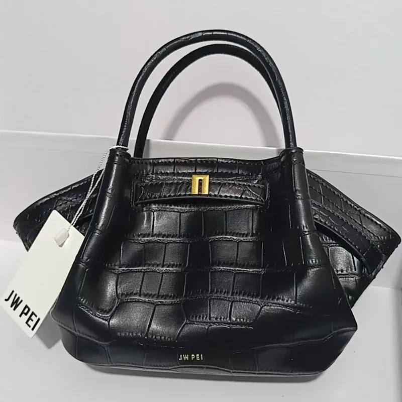 sac à bandoulière en daim jwpei en forme de bouffée pour les trajets formels, sac en cuir véritable multicolore au style sophistiqué