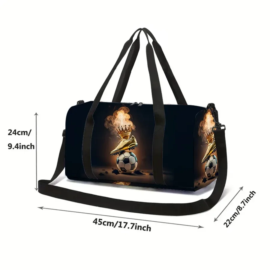 grand sac de voyage flame football, sac fourre-tout multifonctionnel, sacs à main imperméables, sacs de sport pour garçons/filles, sac de fitness pour enfants
