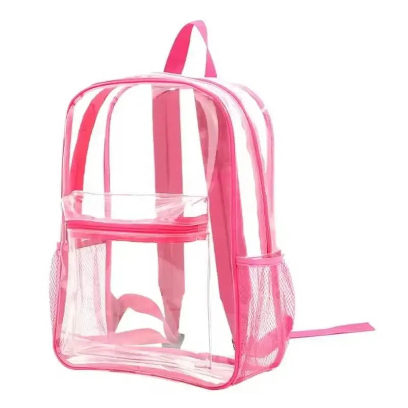 sac à dos transparent en pvc pour sports de plein air et fitness, sac à dos de voyage décontracté visible, grande capacité, sac à bandoulière imperméable