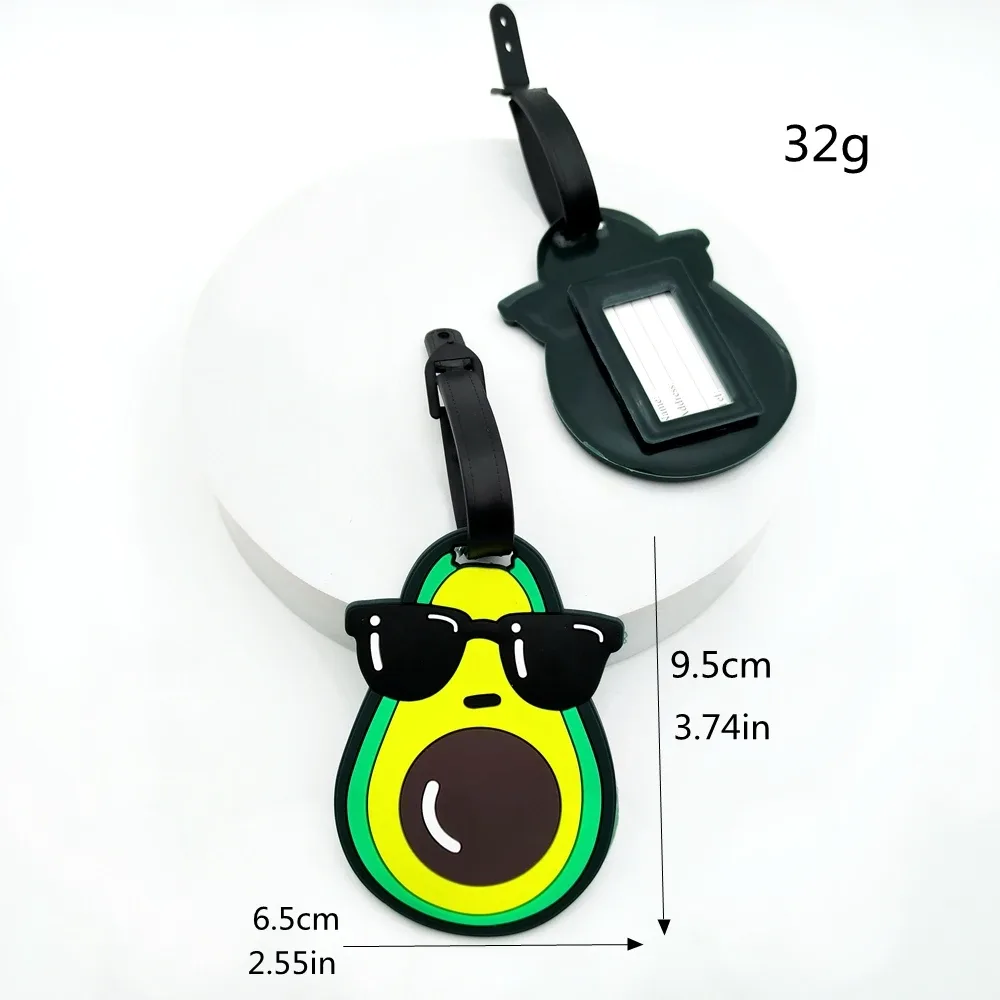 étiquette de bagage style banane, fruits mignons, avocat, pendentif, prévention des pertes d'aéroport, étiquette d'identification essentielle pour les voyages et les affaires, 1 pièce/2 pièces