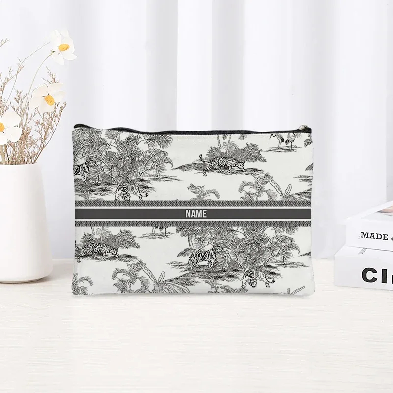 pochette de toilette en toile personnalisée avec motif paysage chinoiserie, cadeau décoratif élégant pour femmes, rangement quotidien des articles de beauté pour les vacances et les activités de plein air.