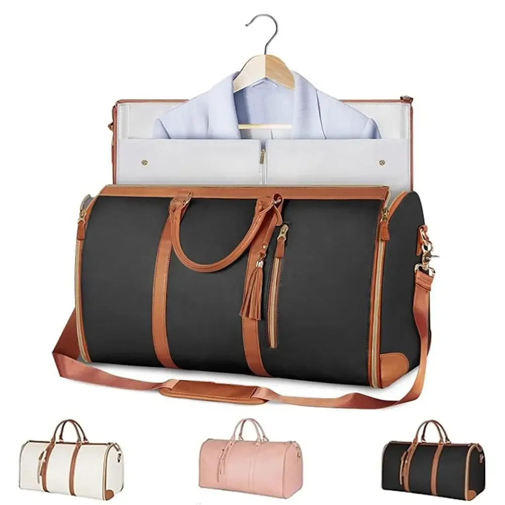 sac de voyage pliable pour vêtements, grande capacité, sac à linge portable, poignée confortable, bandoulière, sac de voyage pour femmes