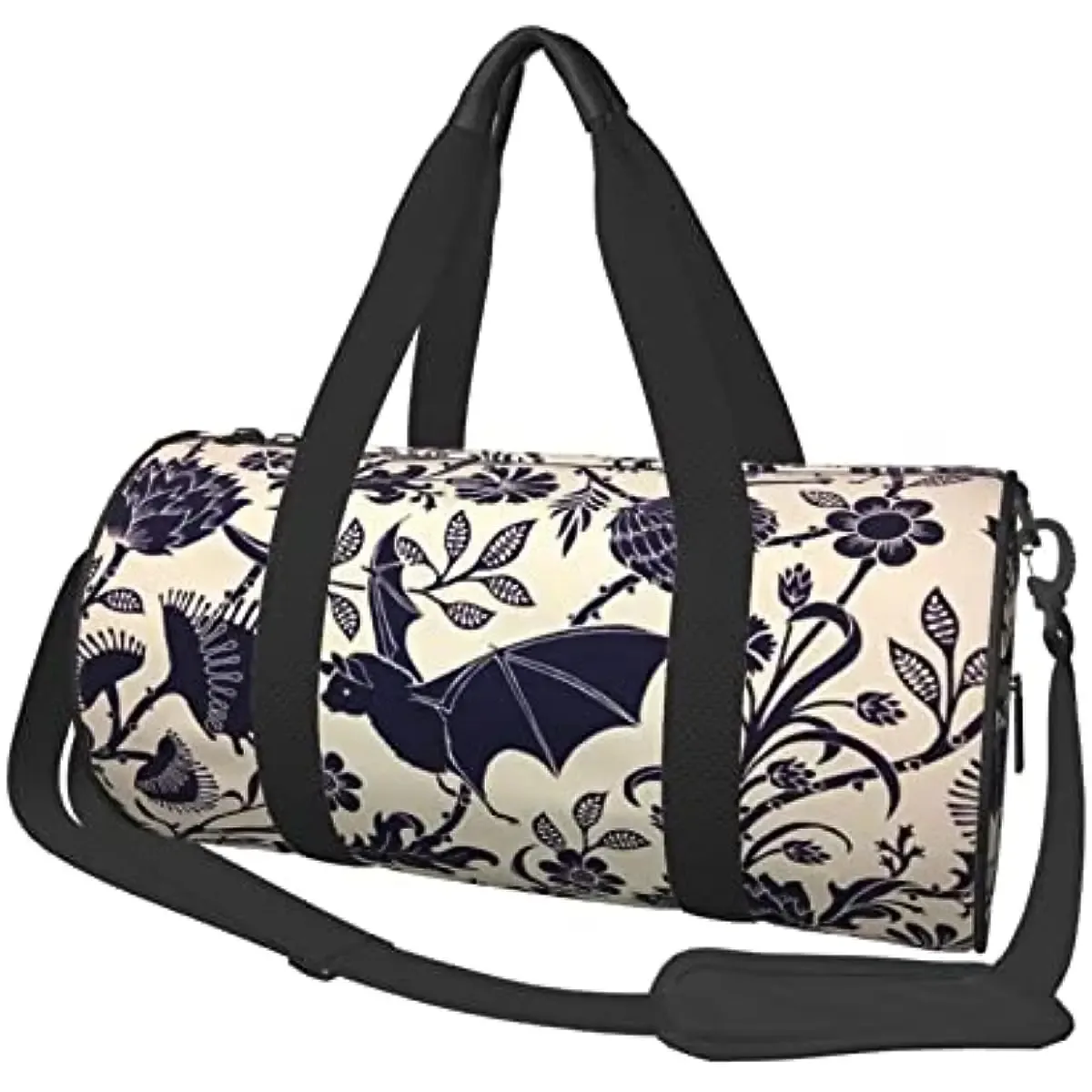 sac de sport à fleurs de chauve-souris d'halloween pour hommes et femmes, sac de sport, sac à main de week-end, voyage, entraînement, degré d'eau