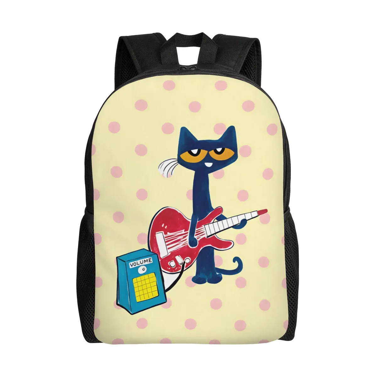 sac à dos élégant pete cat pour femmes et hommes, style outdoor, grands sacs de lycée, sac à dos de créateur