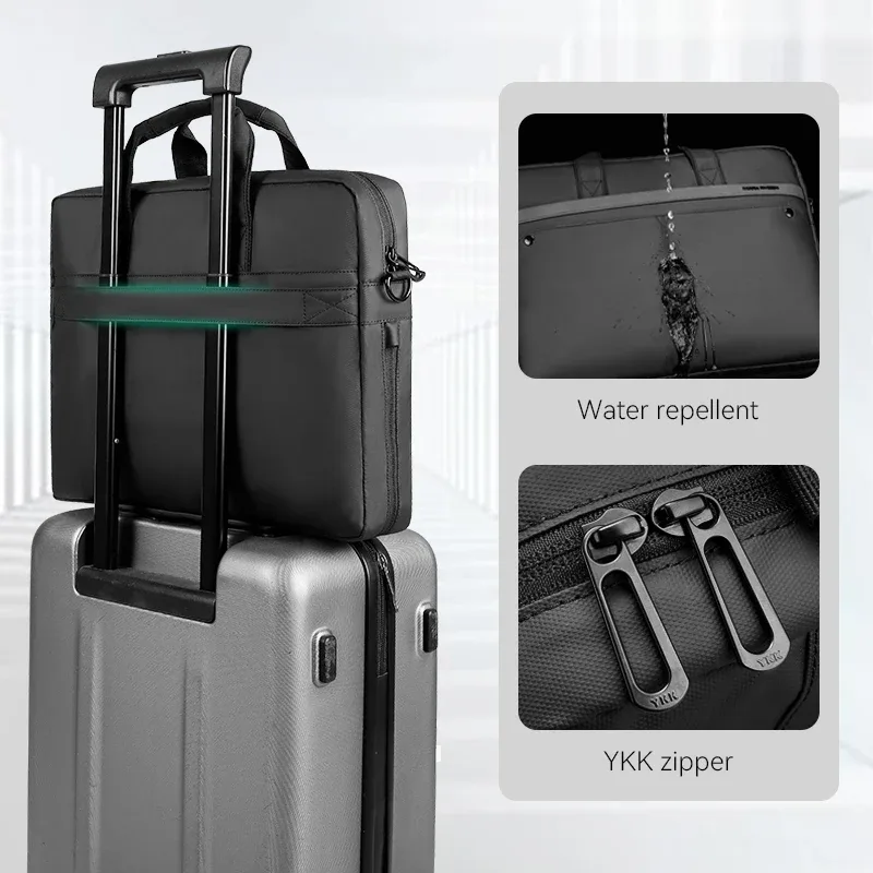 mark ryden sac à main multifonction pour ordinateur portable, sac de transport résistant à l'eau avec pochette pour trolley