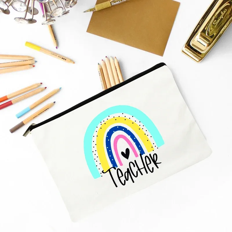 trousse de maquillage fête des enseignants meilleur cadeau trousse de survie pour enseignants trousse de maquillage pochette à crayons préscolaire primaire diplôme d'études secondaires retour à l'école