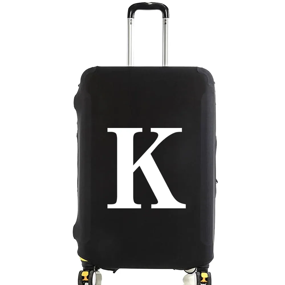 juste de bagage unisexe avec motif de lettre blanche, sacs à poussière élastiques, valise à roulettes, étui à la mode, accessoires de voyage, 18 "-32"