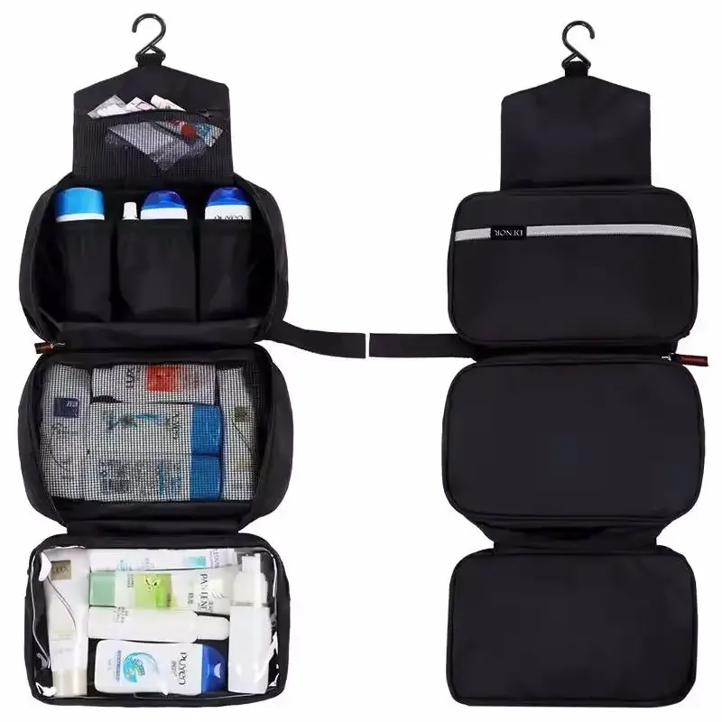 trousse de toilette suspendue pour hommes, grands sacs à cosmétiques imperméables, organisateur de voyage, articles de toilette pour dames, maquillage, toilettes, kit de salle de bain pliable
