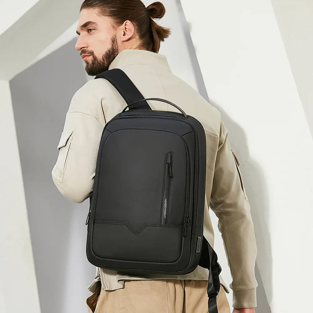 heroic knight slim homme sac à dos pour ordinateur portable sac d'école étanche avec chargement usb pour garçons adolescents sac à dos de luxe hommes en travail