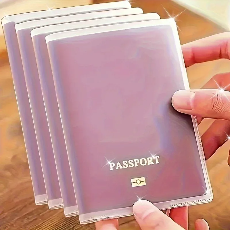 2/4 porte-passeports transparents, plusieurs emplacements pour cartes, protection de documents durable et résistante aux rayures pour les voyages