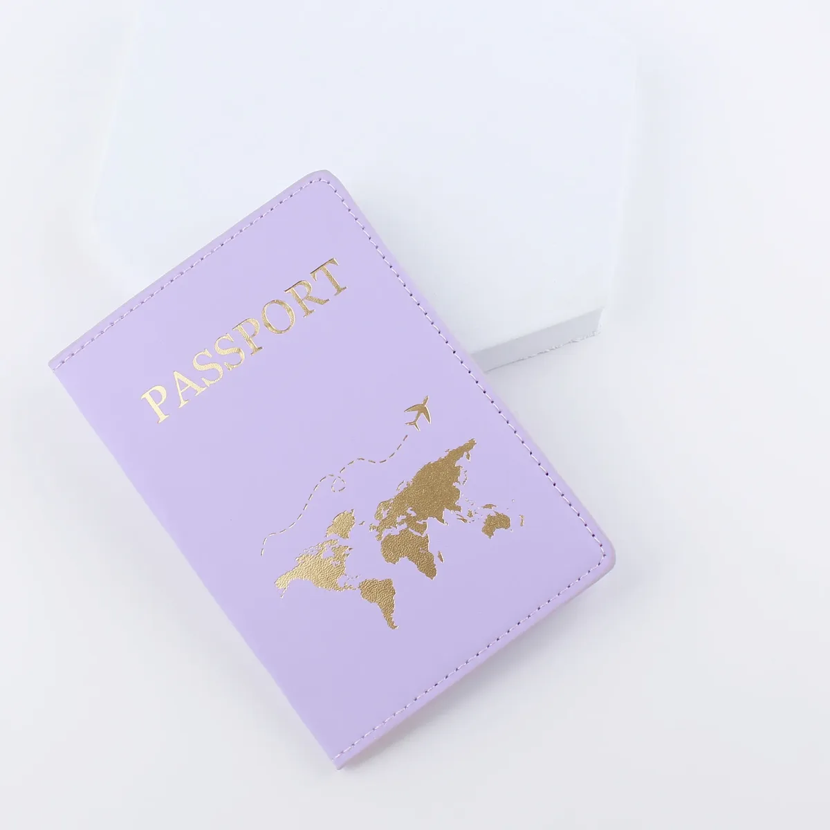 couverture de passeport en cuir pu, simple, à la mode, carte du monde, mince, porte-passeport de voyage, portefeuille cadeau, étui pour cartes, unisexe