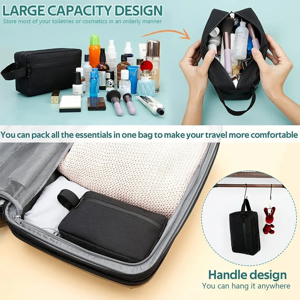 sac de toilette portable de grande capacité pour hommes, sac à cosmétiques essentiels pour femmes, sac de toilette imperméable, sac à main-ll